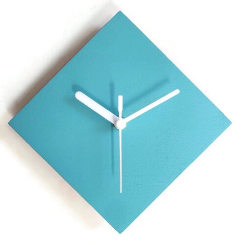11/28cm Minimalist Small Wooden Quiet Wall Clock in Teal Etsy