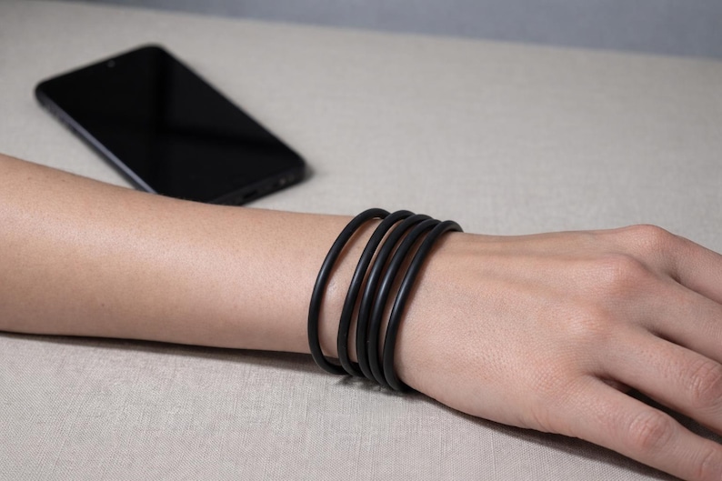 Wooden USB Bracelet Wearable Charging Cable Minimal Hand Painted Accessory