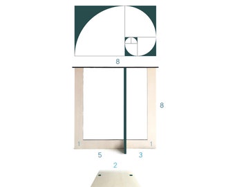 Contemporary Slim Console Table for Hallway Inspired by the Fibonacci Series and Golden Ratio - Perfect for Small Spaces, Behind Sofa Tables