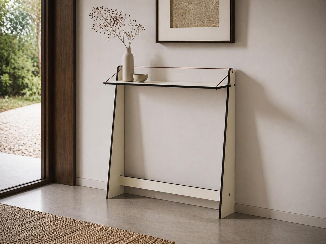 Rope Console Table, Slim Modern Entryway Shelf, Narrow Wood Furniture ...