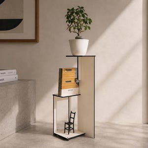 Three Tier Wooden Plant Stand, Italian Laser Cut Indoor Space Saver Stand