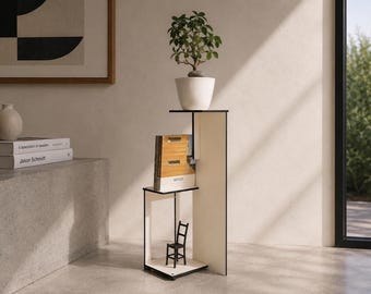 Three Tier Wooden Plant Stand: Italian Laser-Cut Indoor Plant Tower