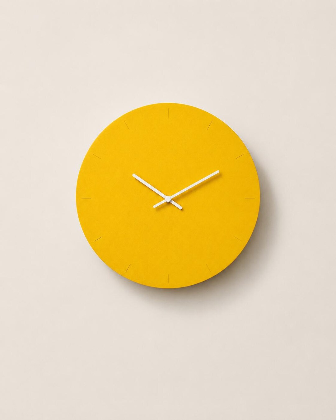 Silent Wooden Wall Clock With Marks, Minimalist Japandi Home Decor