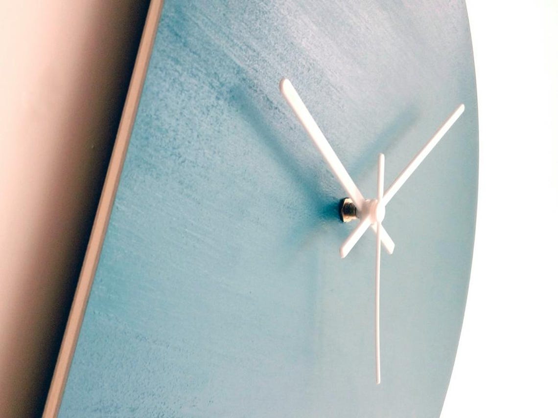 20 Inch Oversized Wooden Sculptural Clock: Modern Minimalist Home Decor ...