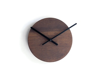 Rosewood Minimalist Blank Wall Clock: 7 Inch Silent Wooden Timepiece for Corporate Gifts for Clients