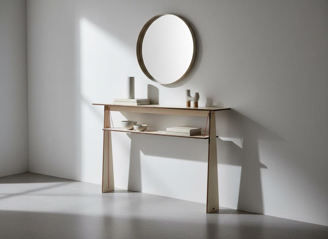48 X 8 X 32 Inch Console Table Long Narrow With Shelf: Modern Entryway ...