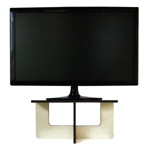 Laser Cut Wooden Monitor Stand Riser: Modern Desk Organizer