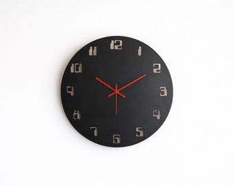 15 Inch Black Wooden Wall Clock: Vintage Digital-Style, Retro Terminal Art
