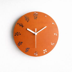 11 Inch Heart Shaped Smooth Sweep Clock: Laser Cut Wood, Silent Romantic Decor