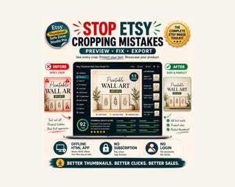 Etsy Thumbnail Safe Zone Studio Pro, Image Crop Preview Tool (HTML App)