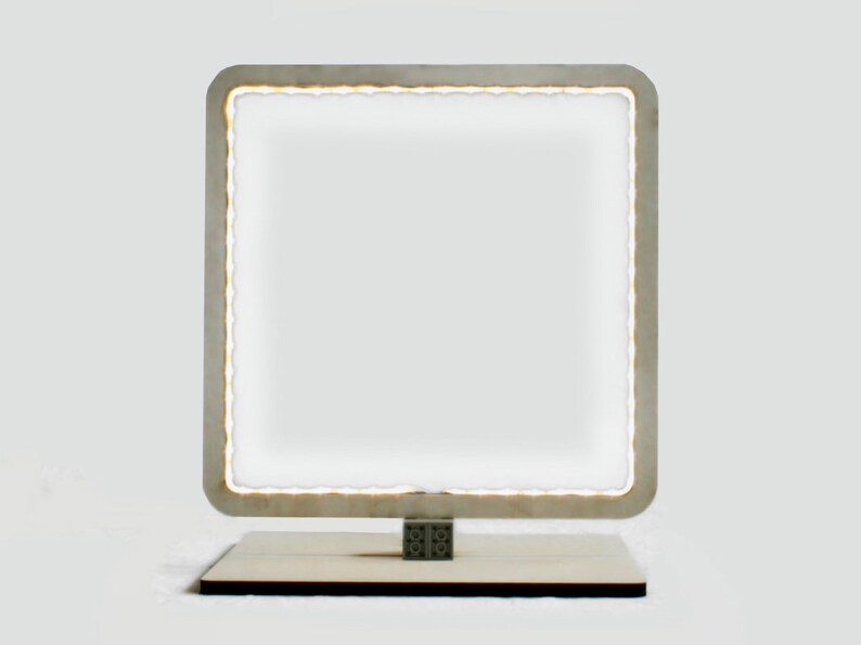 Italian LED Modular Floor Lamp with LEGO® Bricks: Modern Wood Design
