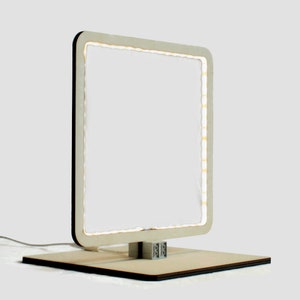 Italian LED Modular Floor Lamp with LEGO® Bricks: Modern Wood Design