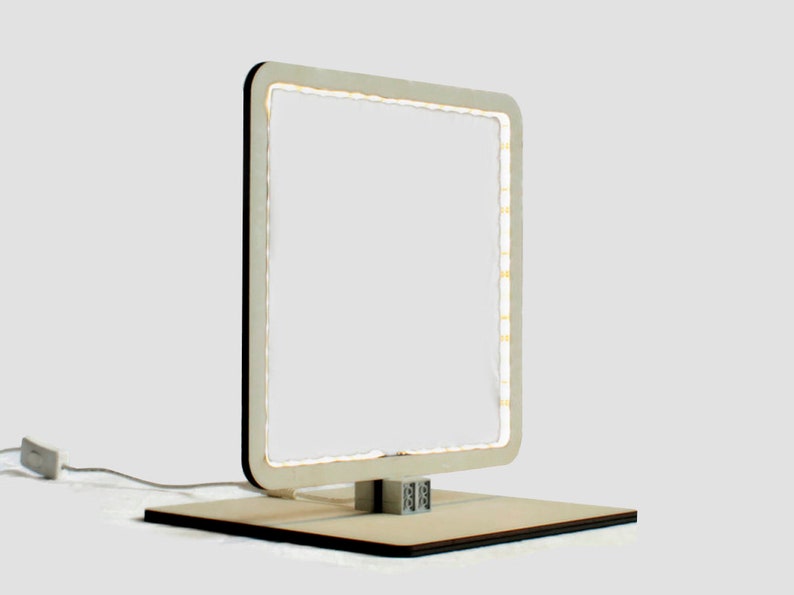 Italian LED Modular Floor Lamp with LEGO® Bricks: Modern Wood Design