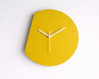 10 Inch Minimalist Yellow Wooden Zen Wall Clock: Modern Home Decor
