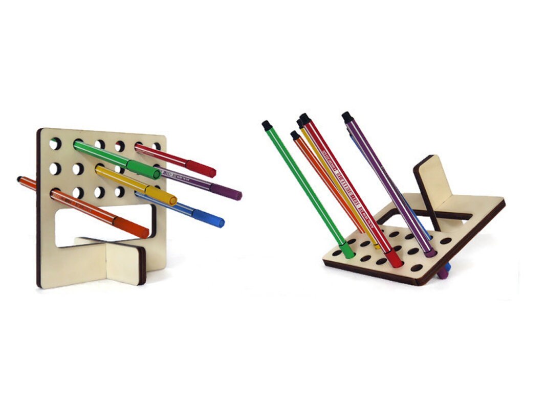 Handmade Wooden Desktop Marker Storage Unique Design Pen Etsy