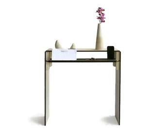 Schmaler moderner Flurkonsolentisch aus Holz, zeitgenössisches Design, elegante Flurmöbel, stilvolles Möbelstück