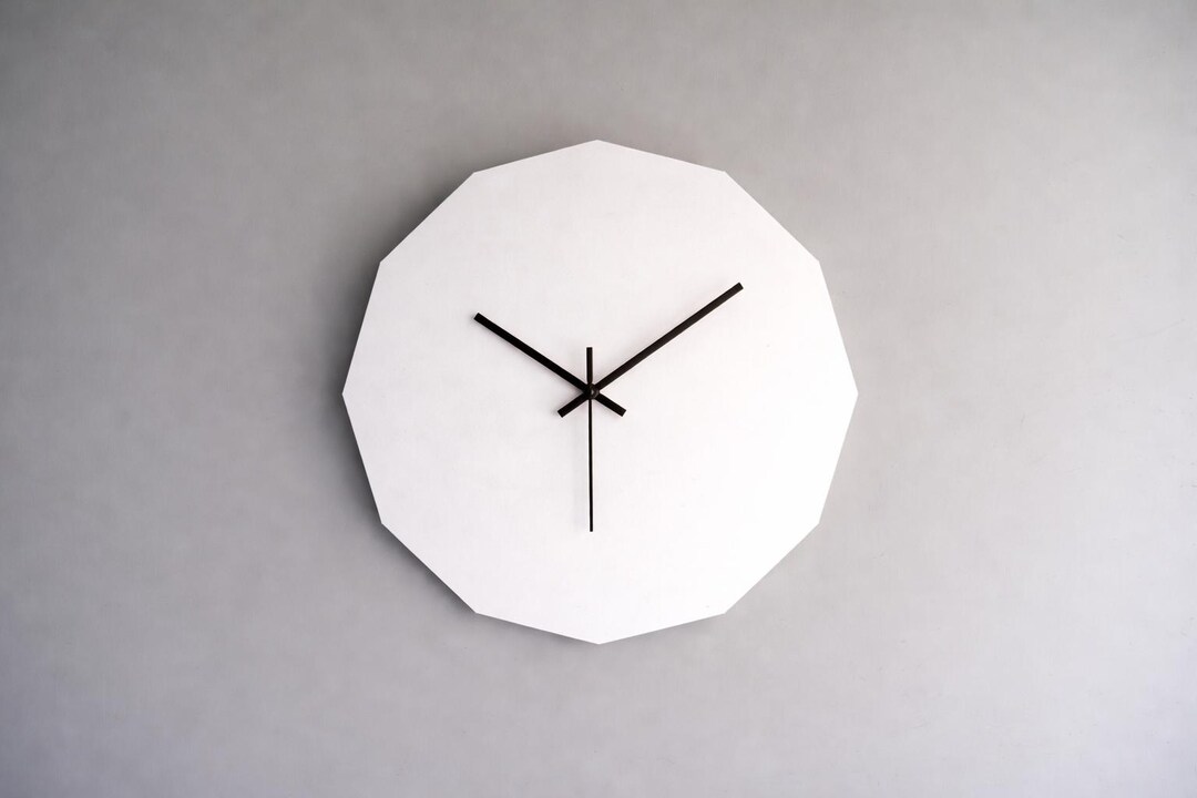 20 Inch XL Wooden Dodecagon XL Wall Clock: Silent Geometric Design - Etsy