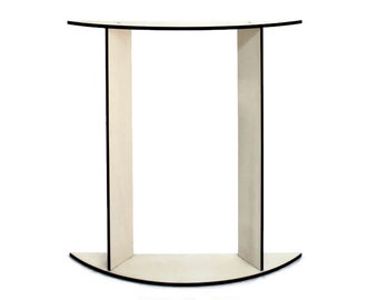 Narrow Half-Moon Console Table in Laser-Cut Wood - Slim Contemporary Italian Design for Hallway, Sofa Back, Entryway, Foyer and Bedroom