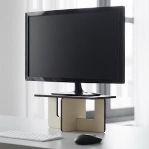 Laser Cut Wooden Monitor Stand Riser: Modern Desk Organizer