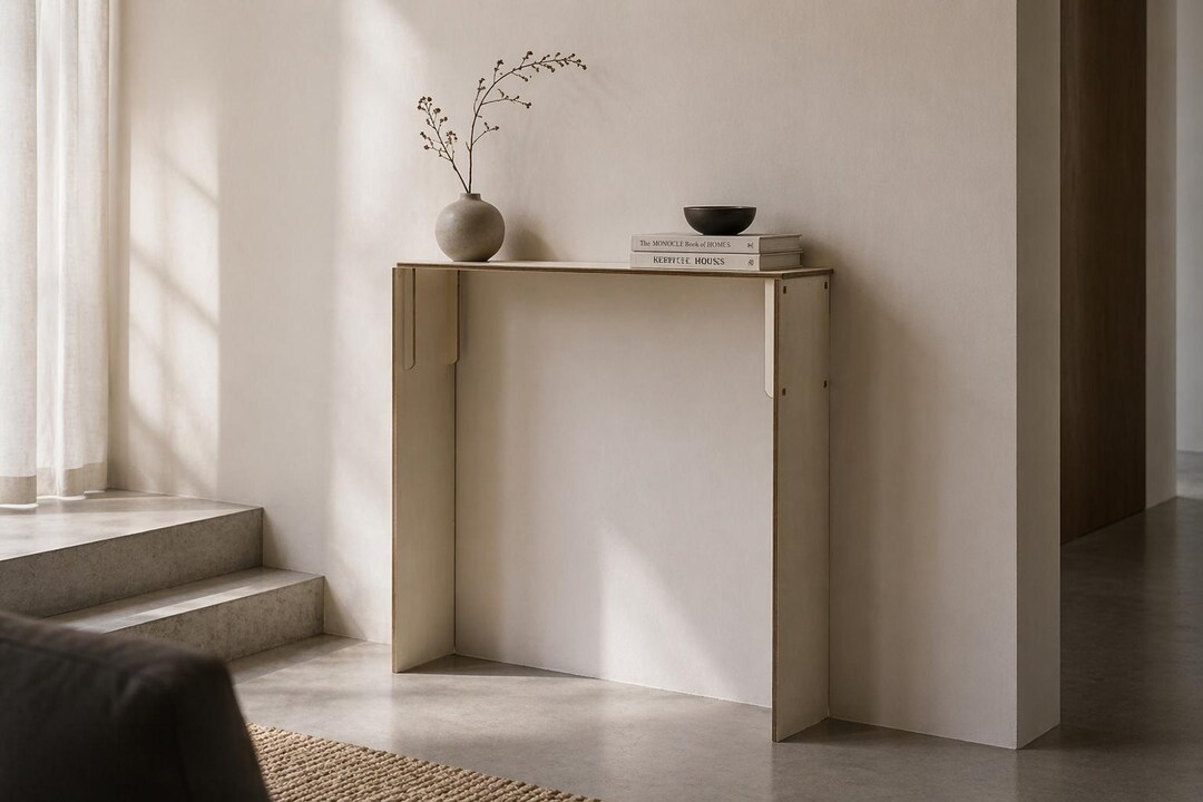 32 X 8 Inch Laser Cut Wooden Console Table: Skinny Modern Entryway ...