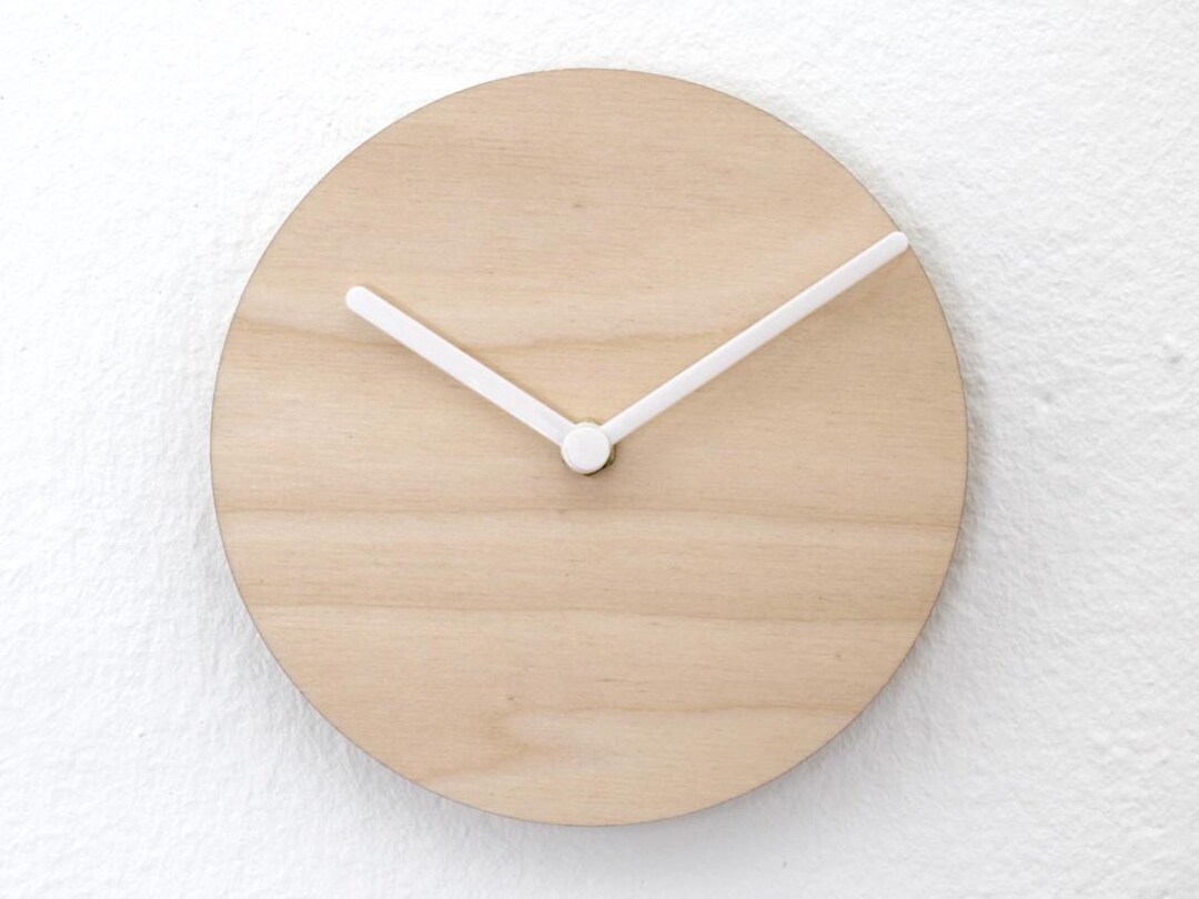 6 Inch Minimalist Wooden Birch Wall Clock Silent No Ticking Design ...