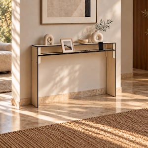 Wall Side Console Table, Italian Design Entry Shelf (48 x 8 x 32 inch)