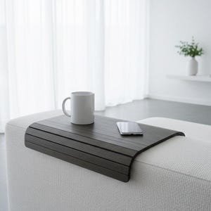 Wood Sofa Armrest Table: Wraparound Couch Tray, Living Room Organizer