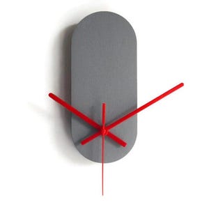 Reloj de pared fino de madera gris: mini reloj silencioso para dormitorio, regalo de empresa para clientes.