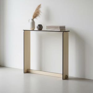 Laser Cut Wood Thin Console Table: Modern Minimalist Italian Design