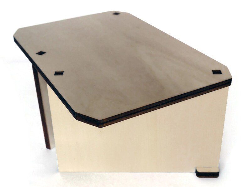 Laser Cut Wood Monitor Stand Riser: Multimedia Desktop Organizer
