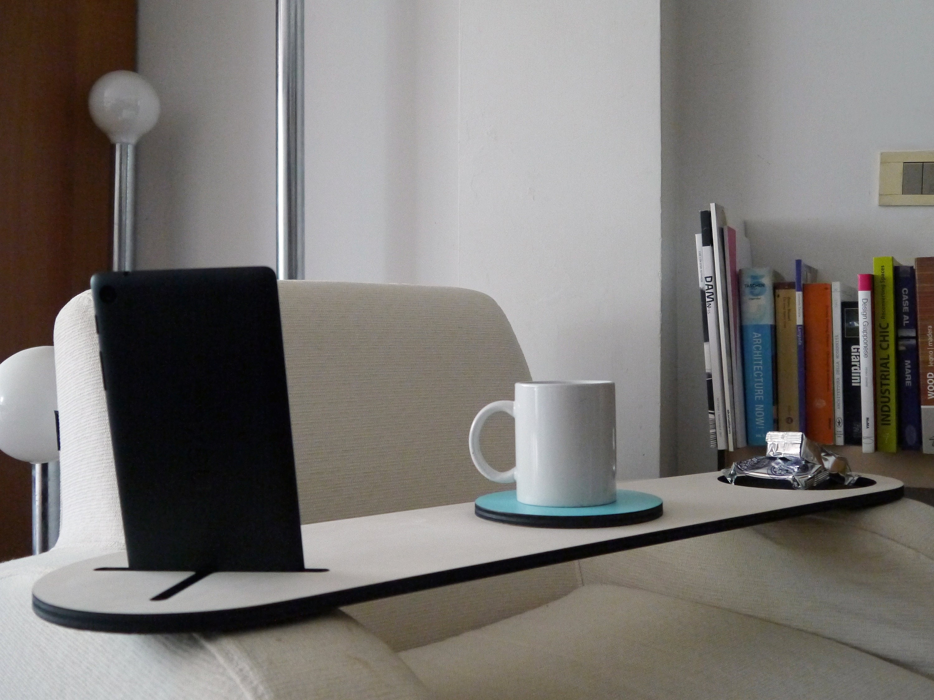 Wooden Armchair Table Tray With Smartphone and Ipad Mini Stand Etsy