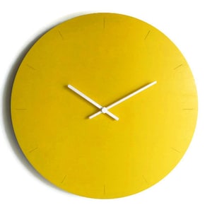 16,5" Large Silent Wooden Wall Clock with Markings for Kitchen, Simple, Wide and Stylish Design with No Ticking, Open Face Classic Timepiece