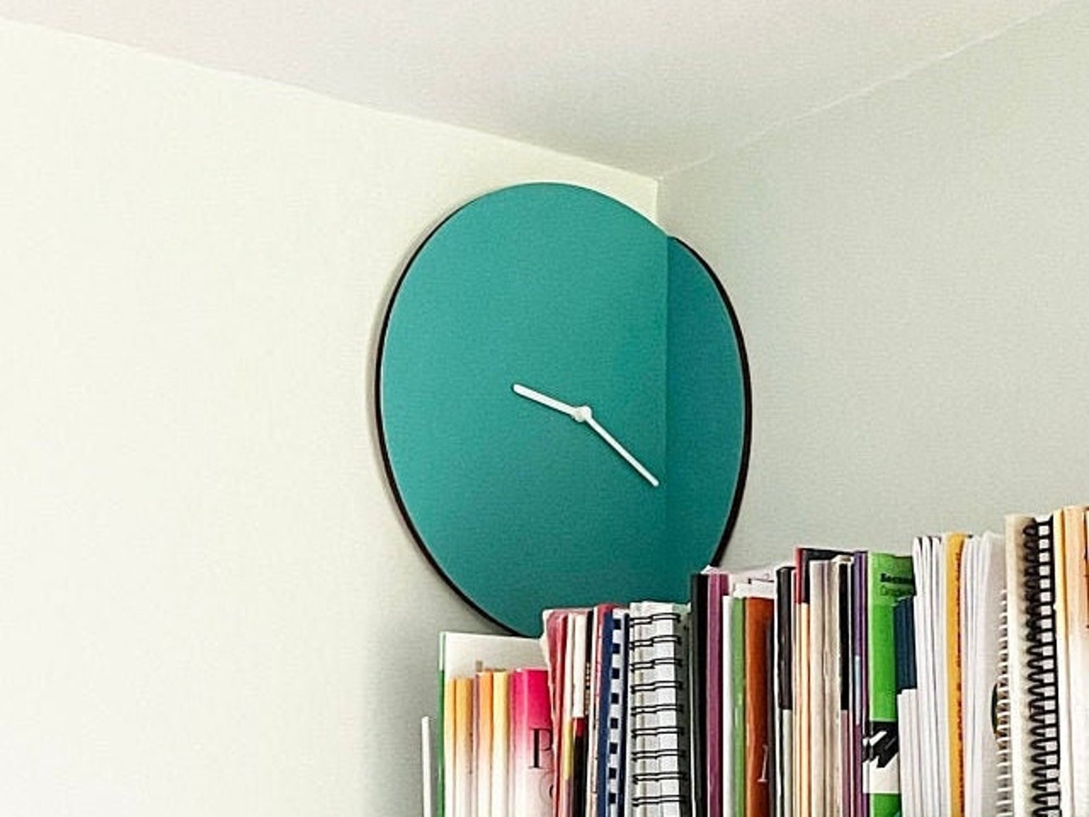 13/33cm Corner Small Wooden Quiet Wall Clock Yellow for Etsy