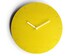 11'/28cm Minimalist small wooden quiet yellow wall clock for kitchen, No ticking wood modern design round tiny silent office clocks