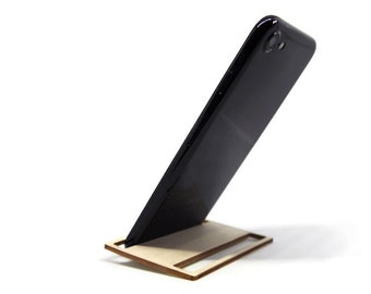 Laser-Cut Wood Credit Card Shaped Phone Stand - Unique Wooden Wallet Travel Accessories - Gadgets for Men and Women - Travel Gifts for Her