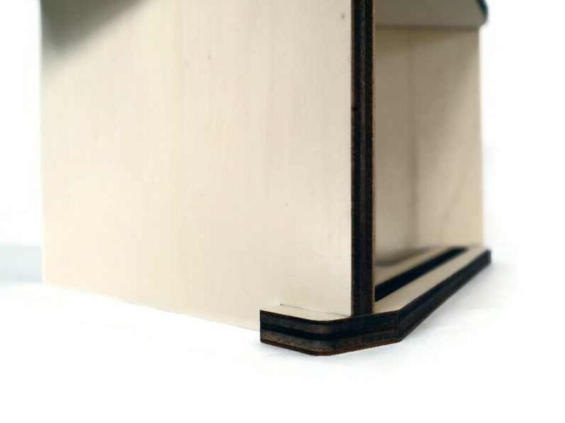 Laser Cut Wood Monitor Stand Riser: Multimedia Desktop Organizer