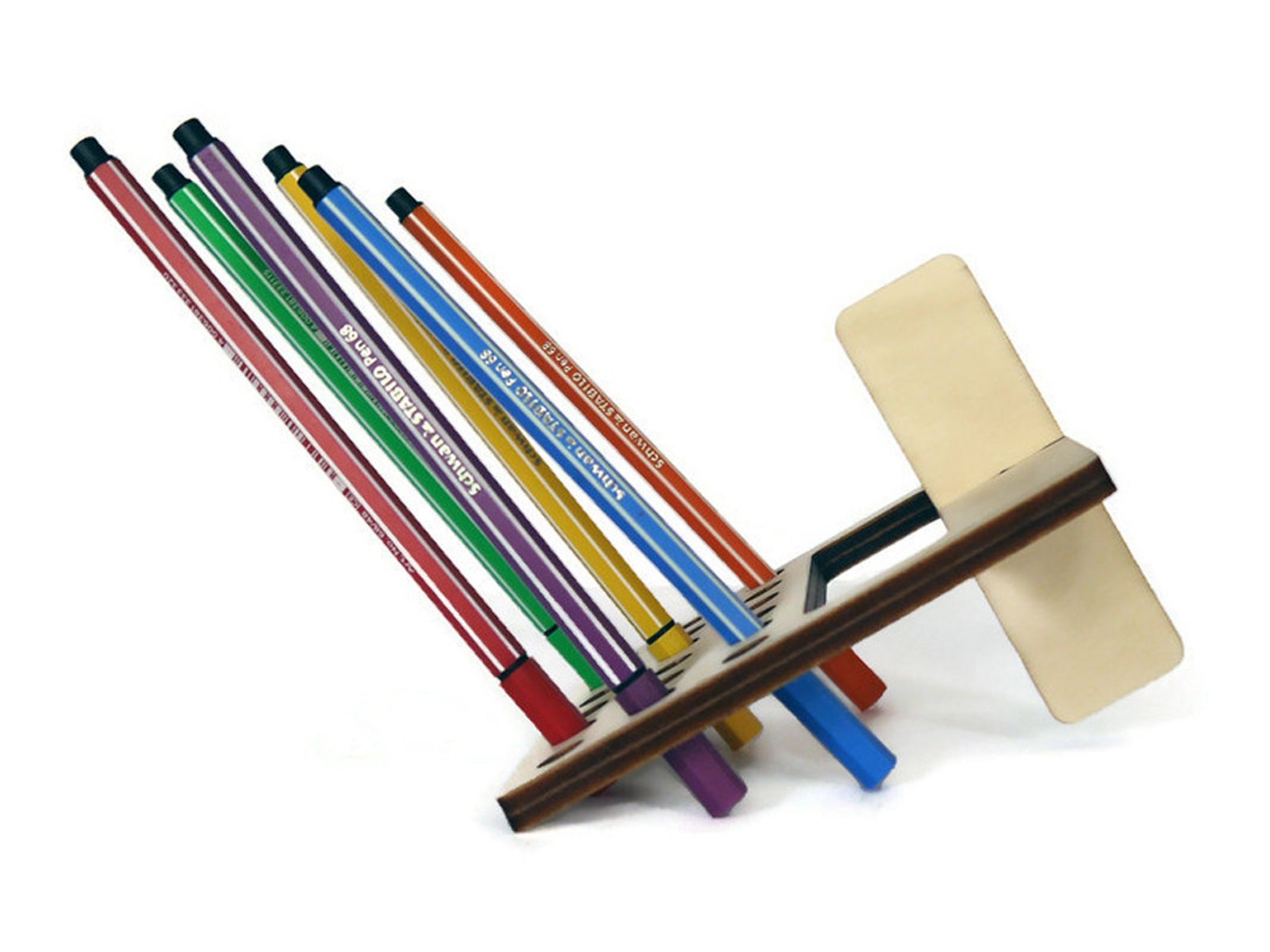 Handmade Wooden Desktop Marker Storage Unique Design Pen Etsy