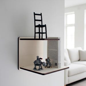 Minimalistisk mini-flytande hylla: Modern väggmonterad trädekor, förvaring för små utrymmen