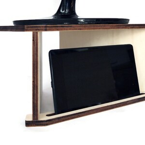 Laser Cut Wood Monitor Stand Riser: Multimedia Desktop Organizer