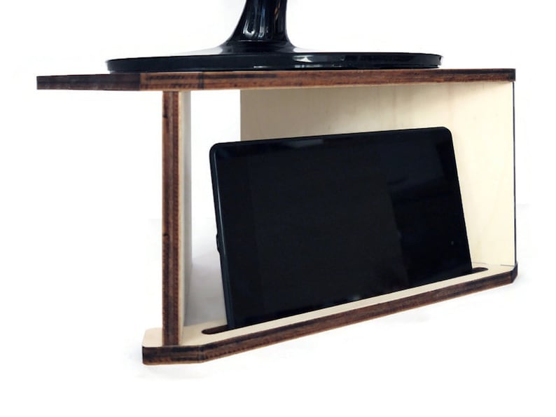 Laser Cut Wood Monitor Stand Riser: Multimedia Desktop Organizer