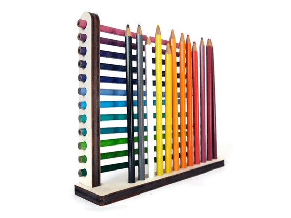 Porta matite da scrivania in legno colorato Piccolo portamatite  contemporaneo per accessori scrivania ufficio con design italiano figo -   Italia