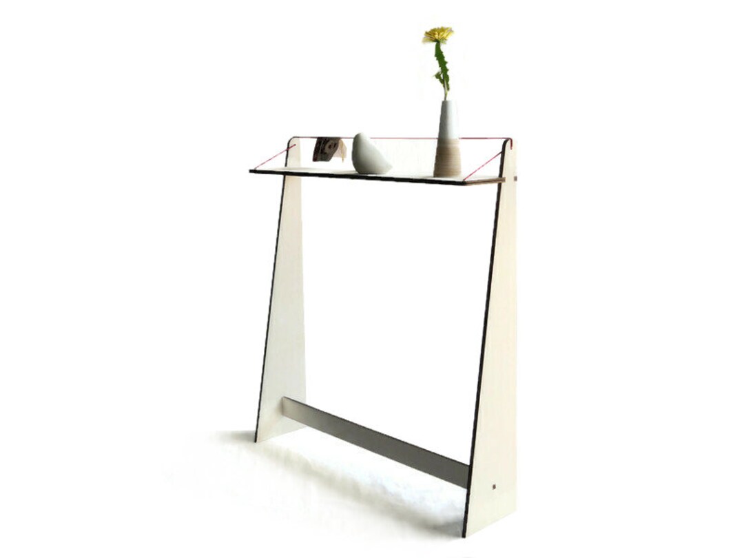 Origami-inspired Narrow Console Table: Laser-cut Poplar Wood, Modern ...