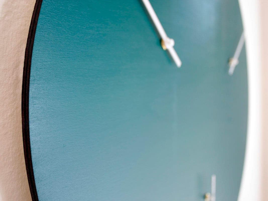 Huge Teal Timepiece, Modern Silent Statement Wooden Wall Clock, 22 Inch ...