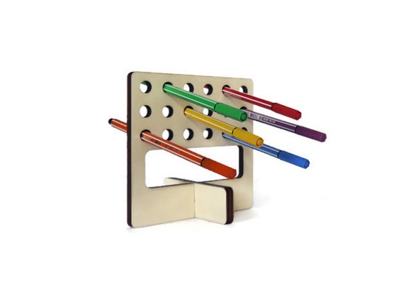 Artisan Crafted Wooden Desktop Organizer: Distinctive Pen Caddy