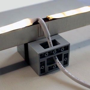 Italian LED Modular Floor Lamp with LEGO® Bricks: Modern Wood Design