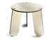 Round coffee table for living room, Wooden and minimal end tables for sitting room, Small and modern wood side table with no storage, 