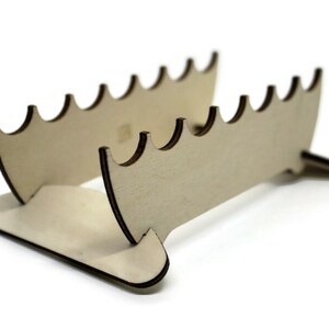 EDC Wooden Pen Stand: Eco-Friendly 4 Piece Laser Cut Desk Organizer in CD Case Size