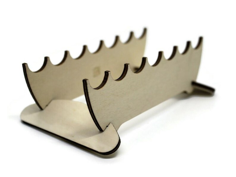 EDC Wooden Pen Stand: Eco-Friendly 4 Piece Laser Cut Desk Organizer in CD Case Size