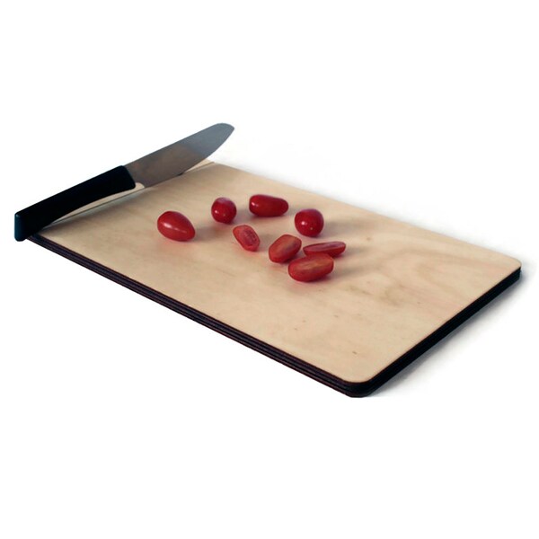 Laser Cut Wood Cutting Board with Knife Stand - Distinctive Italian Design for Kitchen Storage and Display - Premium Wooden Serving Platter