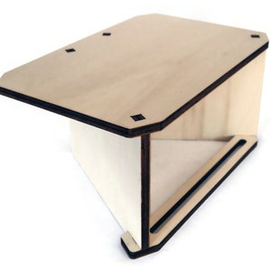 Laser Cut Wood Monitor Stand Riser: Multimedia Desktop Organizer
